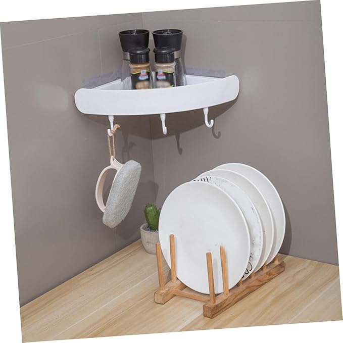 2pcs Triangular Punch Bathroom Corner Storage -Mounted Shelves for Toiletries Easy Installation Space-Saving Design