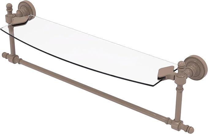 Allied Brass Retro Dot Collection Glass Vanity Shelf with Integrated Towel Bar