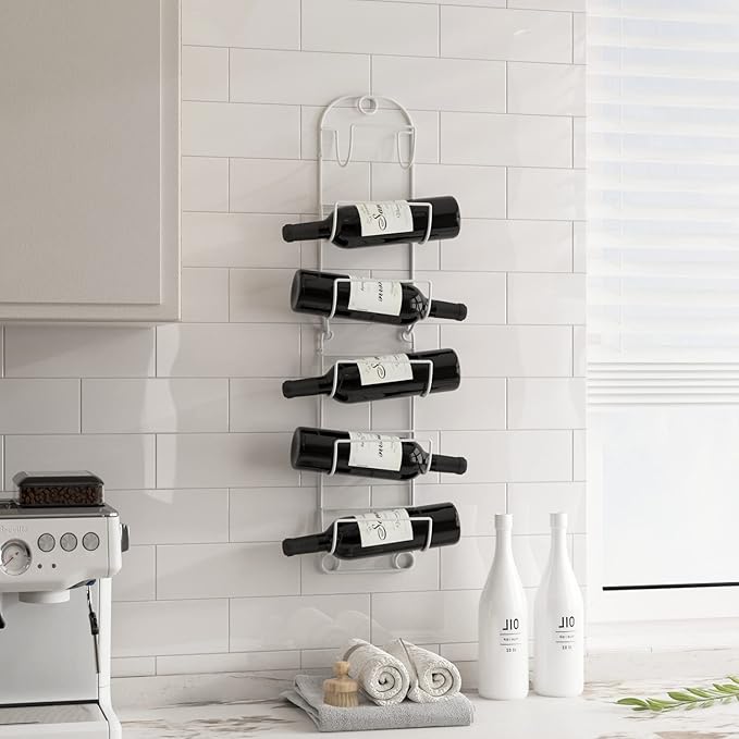 Towel Racks for Bathroom Wall Mounted Metal Wine Rack Towel Shelf Towel Holder for Bath White