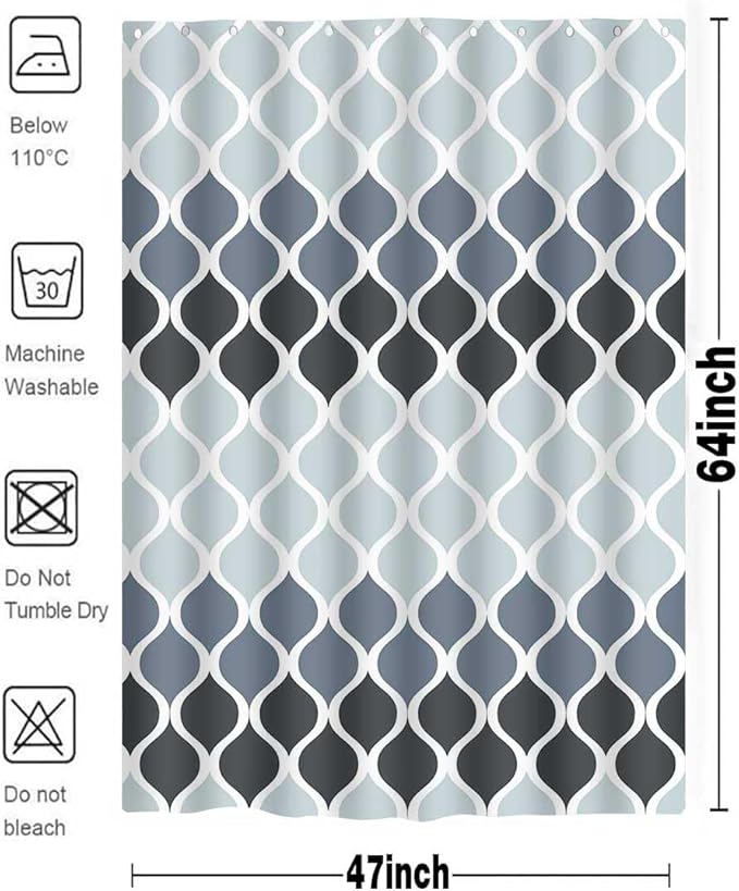 Textured Clarisse RV Shower Curtain by Creative Home Ideas - Modern Bathroom Waterproof Fabric, Machine Washable, 47 x 64 Inches