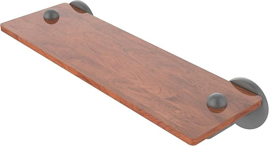 Allied Brass SH-1-16-IRW-GYM Soho Collection 16 Inch Solid IPE Ironwood Shelf, Matte Gray