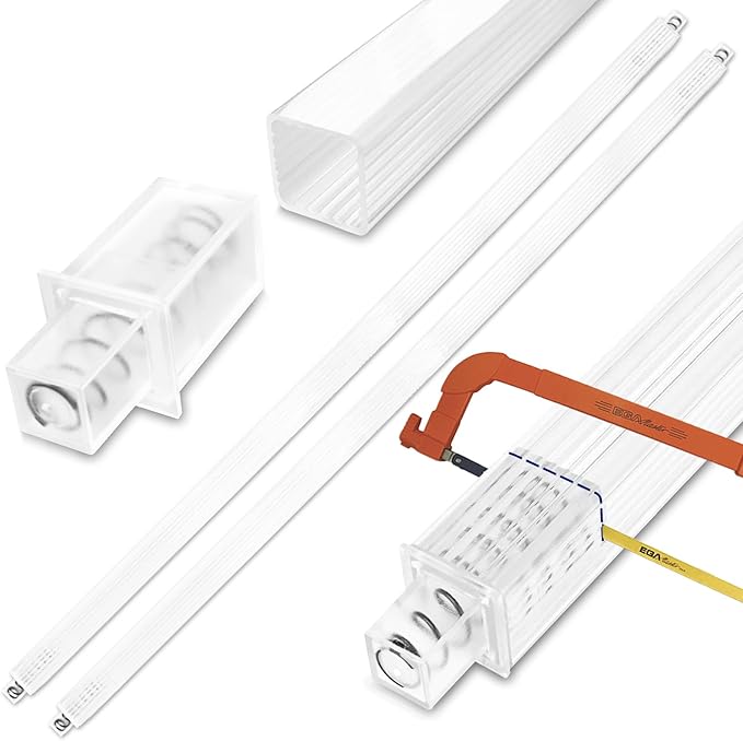 2 Pack 24 Inch Clear Bathroom Towel Bar Replacement Bar with Adjustable Spring End Sturdy Plastic Ceramic Rack Replacement Towel Bar Suitable for Kitchen and Bathroom Towel Storage