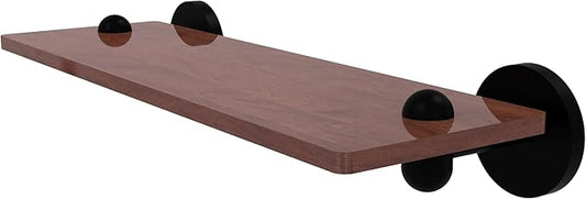 Allied Brass TA-1-16-IRW-BKM Tango Collection 16 Inch Solid IPE Ironwood Shelf, Matte Black