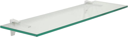 Spancraft Clear Floating Glass Shelf 12" X 18" in Chrome