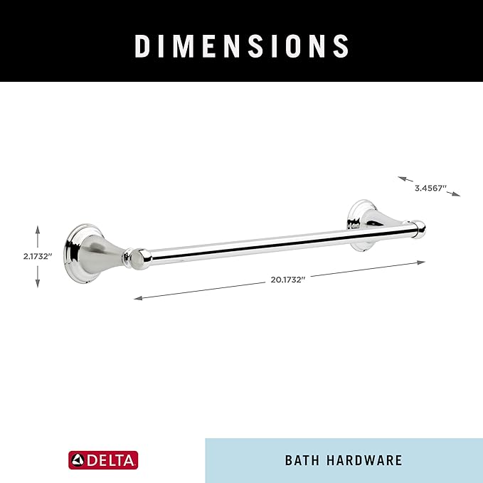 Delta 70018 Windemere 18 in. Wall Mount Towel Bar Bath Hardware Accessory in Polished Chrome