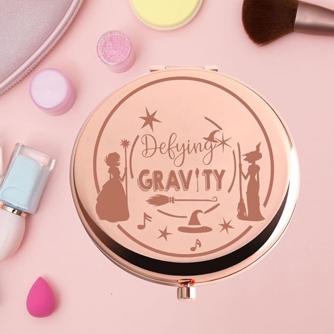 KEYCHIN Witch Pocket Mirror Musical Fans Gifts Defying Witch Compact Makeup Mirror Musical Theatre Witch Merch(Defying-RG)