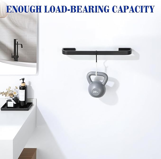 Alise 10'' Towel Bar for Bathroom,Black Towel Holder Towel Racks for Bathroom Wall Mount,SUS304 Stainless Steel Towel Rail Towel Hanger for Walls