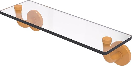 Allied Brass RM-1-16-GLY Remi Collection 16 Inch Glass Vanity Shelf with Beveled Edges, Golden Yellow