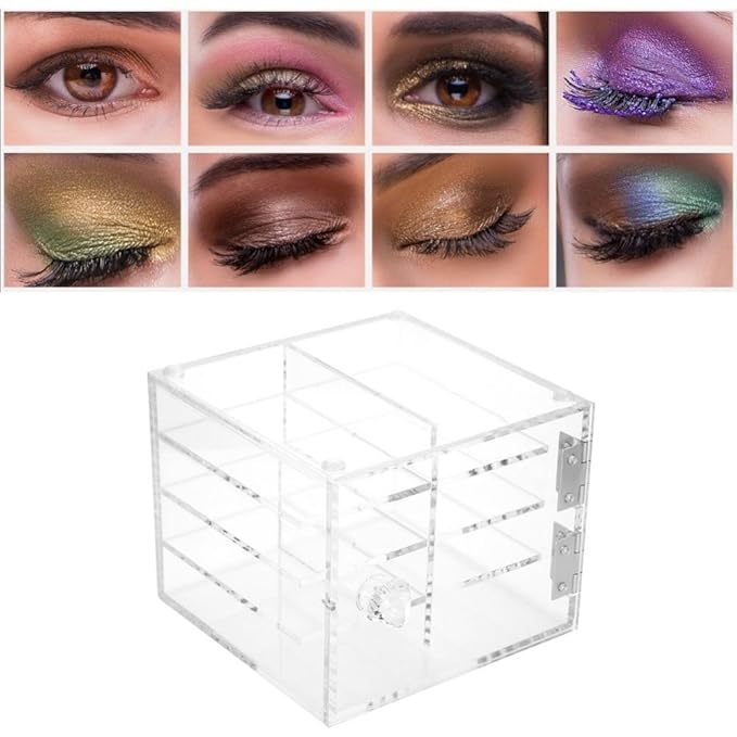 Clear Eyelash Storage Box, 8 Layer False Eyelash Extension Display Box, Acrylic Eyelash Storage Case Eyelash Extension Graft Tool Eyelash Adhesive Pallet Holder False Eyelash Organizer Tool