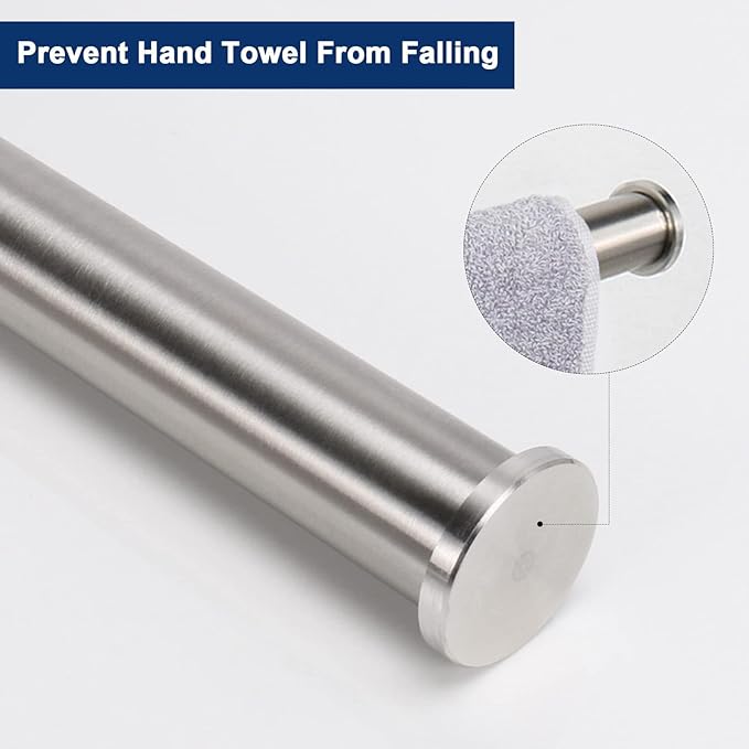 NearMoon Hand Towel Holder/Towel Ring, Thicken Stainless Steel Hand Towel Bar for Bathroom, Rustproof Wall Mounted Towel Rack, Contemporary Style Bath Accessories, 9 Inch (5 Pack, Brushed Nickel)