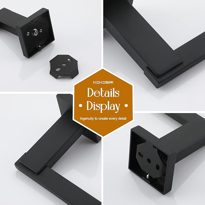 KOKOSIRI Towel Bars Matte Black Bathroom Towel Rails Wall Mounted, 24 Inches Bath Towel Holder for Kitchen Toilet Cabinet Showeroom, Stainless Steel B4006BK-L24