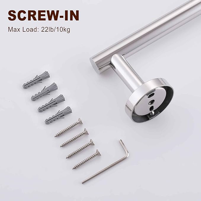 SEIDO Anti-Dropping Towel Holder with 33.3" Hanging Length, Stainless Steel Towel Bar for Bathroom Wall, Double Locking Design Towel Rack for Bathroom, Brushed Nickel, 36 Inch, 2pc