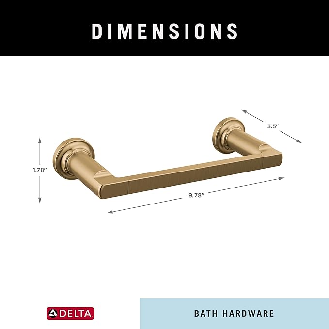 DELTA Faucet 78908-CZ Tetra 8 in. Hand Towel Bar Bath Hardware Accessory in Champagne Bronze (Pack of 3)
