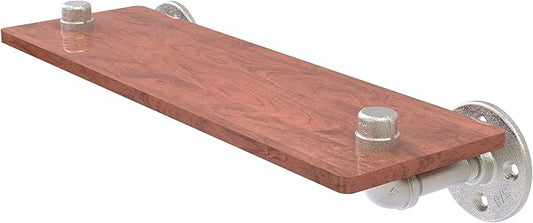 Allied Brass P-450-16-WS-SN Pipeline Collection 16 Inch Ironwood Shelf, Satin Nickel