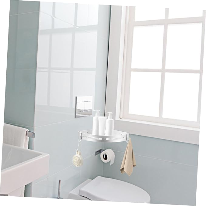 Wall-Mounted Storage Rack Aluminum Shelf for Bathroom Kitchen Toilet Silver Design for Efficient Space Organization