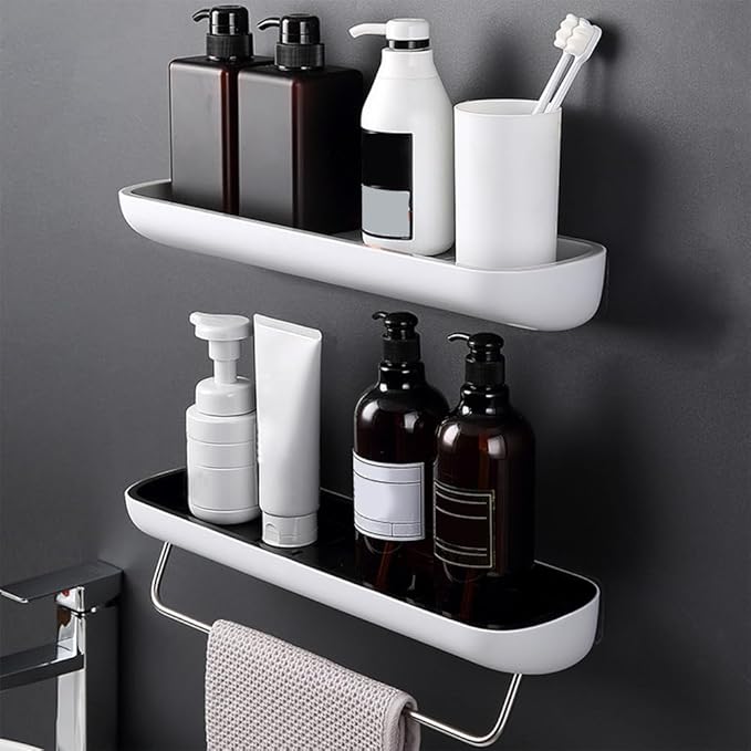Bathroom Storage Shelf,No Drilling Required Bathroom Shelves Removable for Bathroom Living Room Bedroom Balcony