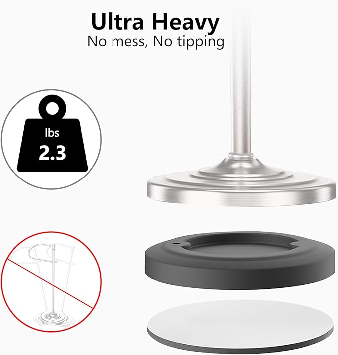 Nickel Bath Hand Towel Holder Stand,Stainless Steel 16 Inch Free Standing Towel Rack,Heavy Weight Towel Bar for Bathroom Vanity Countertop &Kitchen
