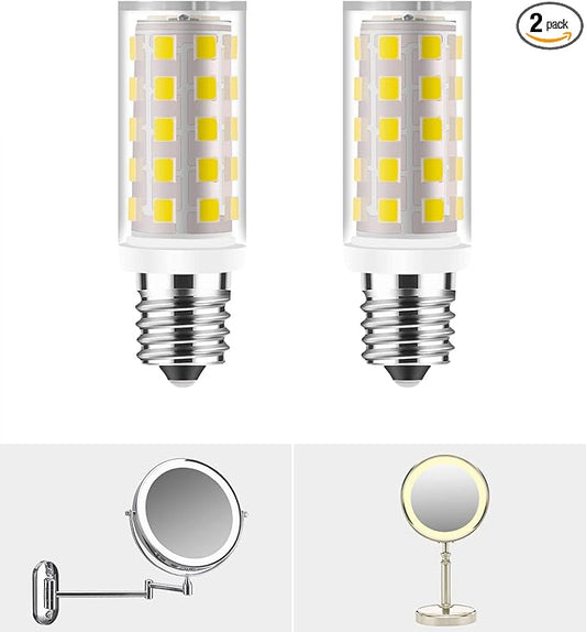 Wall Mounted Lighted Makeup Vanity Mirror Replacement Incandescent Bulbs 20W for Conair Makeup Mirror 15x Double Sided Illuminated Mirror LED Bulbs for Jerdon Makeup Mirror Replaces,Warm White, 2PCS
