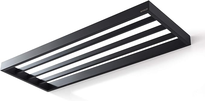 Lavatory Bath Towel Shelf,Minimalist Towel Rack for Bathroom,Wall Mounted and Modern Hotel Style with Towel Bar,Towel Holder 24Inch, Matte Black, 073090-MB Ler Series