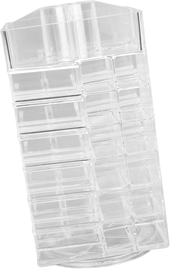 JTLB Lipstick Tower Holder, Large Lipstick Tower with 53 Compartments, Organiser, Transparent Cosmetic Display for Lip Gloss, with Rotating Storage, Ideal for
