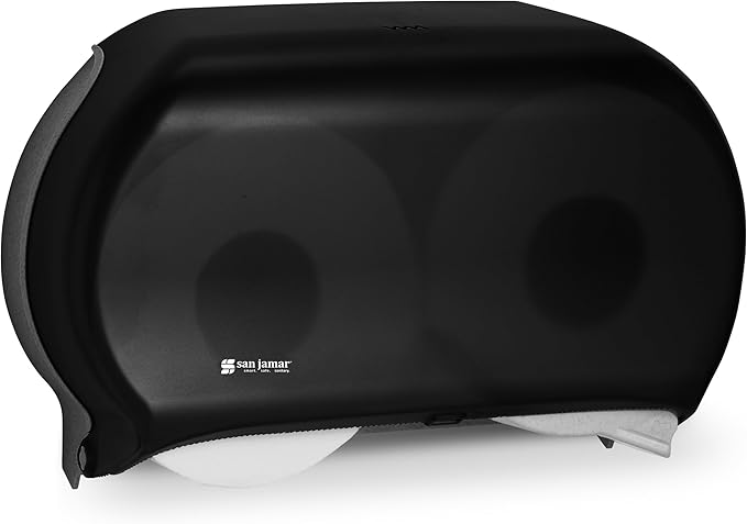 San Jamar - SJMR4000TBK R4000TBK Twin 9" Jumbo Tissue Dispenser, Black Pearl, 12" x 19" x 5.3"