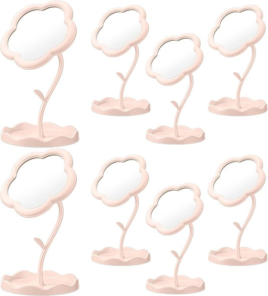 GlikCeil 8 Pcs Flower Shaped Mirror Spa Party Makeup Mirror Sleepover Party Favor for Spa Sleepover Slumber Birthday
