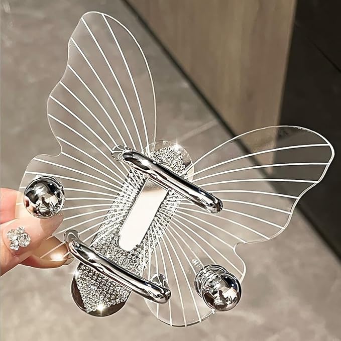Multipurpose Sturdy Acrylic Butterfly Combs Holder Space Saving Wall Shelf for Bathroom Accessories Home Organization