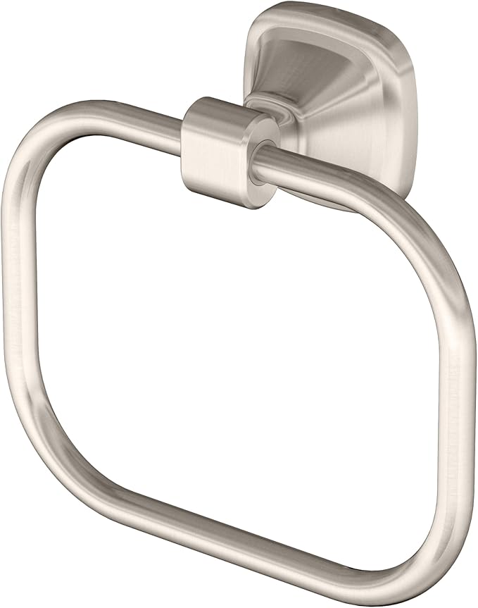 Gatco 5512SN Beverly Towel Ring | Elegant Hand Towel Holder for Bathroom | Luxury Design, Heavy Duty Metal | Satin Nickel Finish