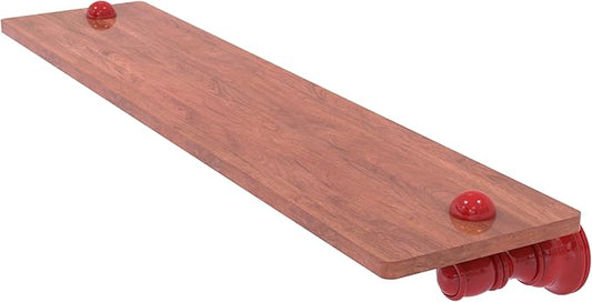 Allied Brass CL-1-22-IRW-FER Carolina Collection 22 Inch Wood Shelf, Fire Engine Red
