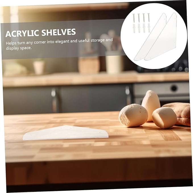 Acrylic Corner Shelf Triangular Wall Shelf for Bathroom and Kitchen No Drill Storage Rack for Spice and Shampoo Space-Saving Organizer