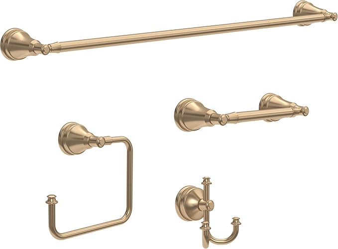 Delta Mylan (1-Pack) 18'' w/ 6" Extender Towel Rack for Bathroom Champagne Bronze Extendable 18-24" Towel Bar for Bathroom Wall Towel Holder Rod Wall Mounted MYN18-CZ