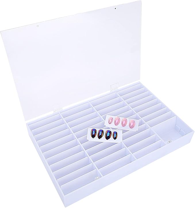 Nail Acrylic Organizers,Nail Acrylic Organizers And Storage, Nail Display Box Empty Nail Tips Storage Box Clear Nail Art Decoration Container Fake Nail Display Case Fake Nail Storage