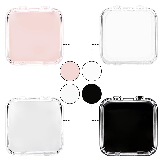 Jucoan 32 Pack Press on Nails Boxes, 2.75 x 2.75 Inch Press on Nail Display Case, Acrylic Fake Nails Storage Package Containers with 120 Adhesive Nail Tapes for Press on Nail Business Nail Art Salon