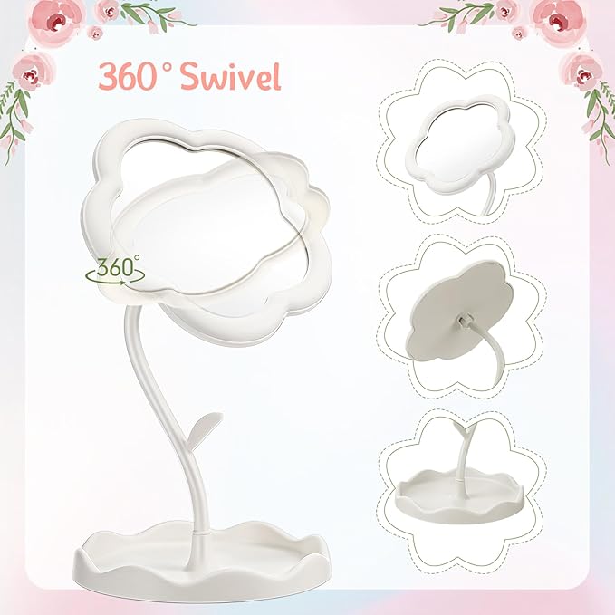 GlikCeil 8 Pcs Flower Shaped Mirror Spa Party Makeup Mirror Sleepover Party Favor for Spa Sleepover Slumber Birthday