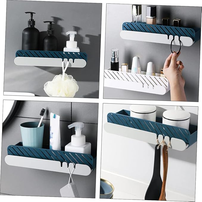 OSALADI Bathroom Wall Organizer Adhesive Bathroom Shelf Plastic Material Fine Workmanship