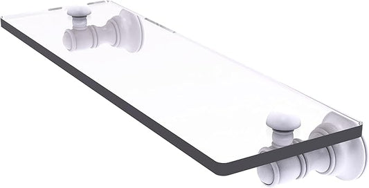 Allied Brass CL-1-16-WHM Carolina Collection 16 Inch Glass Shelf, Matte White