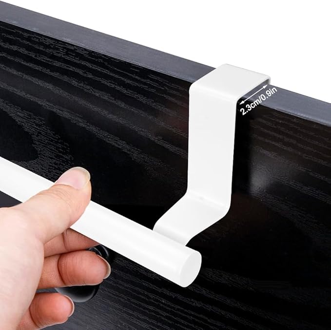 Cabinet Door Towel Bar, Dish Towel Rack for Cabinet, Stainless Steel Kitchen Towel Holder, Over The Door Hand Towel Hanger for Kitchen Bathroom Cupboard, 2 Pack (2*Small White)