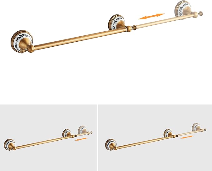 Antique Bronze Bathroom Hardware Set,Adjustable Towel Rack, Toilet Roll Paper Holder,Hand Towel Holder,Hook, Bathroom Accessories Set Wall Mounted