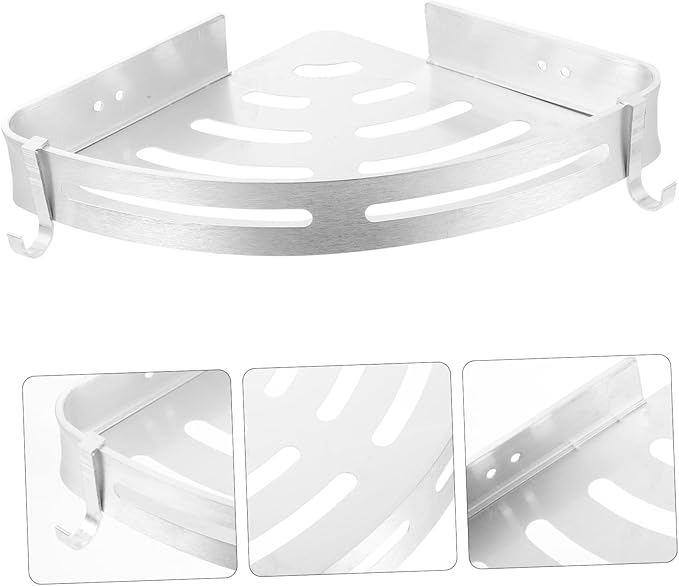 Wall-Mounted Storage Rack Aluminum Shelf for Bathroom Kitchen Toilet Silver Design for Efficient Space Organization