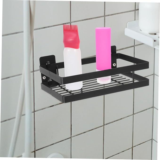 Mobestech Punch Wall Mounted Storage Rack Heavy Duty Organizer for Bathroom Kitchen and Bedroom Convenient Shampoo and Towel Holder No Drilling Required Design