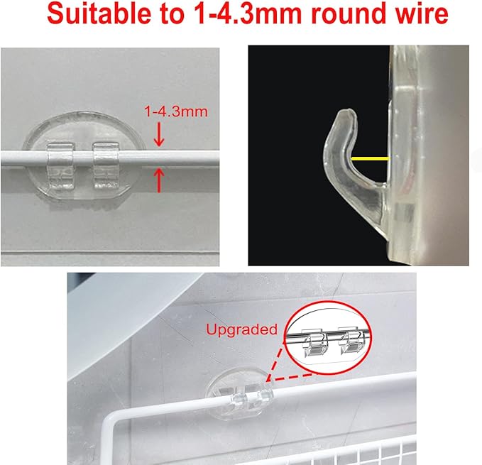 Shower Caddy Adhesive Replacement Hook, 8Pcs Heavy-Duty No Drilling Adhesive Stickers for Shower Caddy Shelves Basket Bathroom Organizer Hanging Hook, Wall Mount Sticker Strips Pads