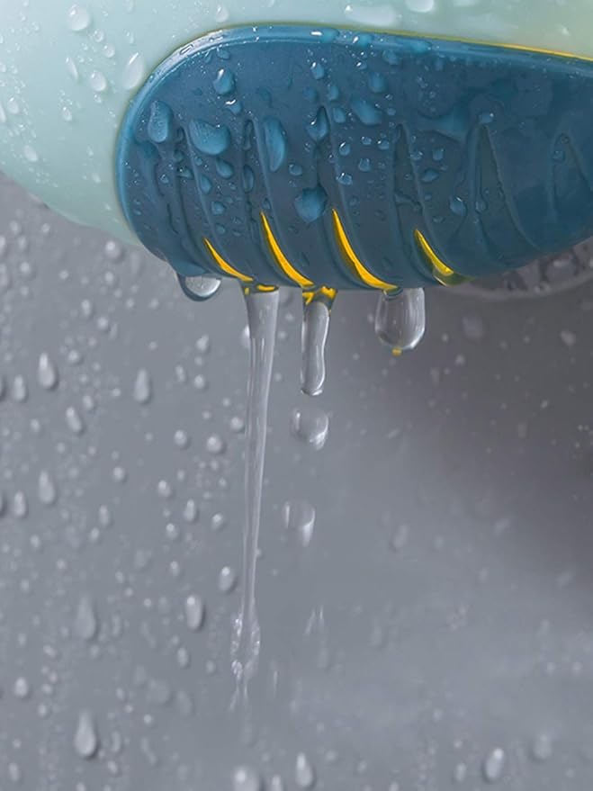 WFF Cartoon-Style Small Fish Soap, Removable, Easy to Clean, Keep Dry, Strong Suction Cup,for Bathroom, Kitchen and Travel (Color : A)