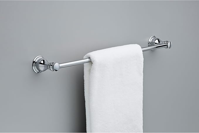 DELTA FAUCET Rubber Limited AUB24-PC Aubrey 24-in Wall Mount Towel Bar Bath Hardware Accessory in Polished Chrome