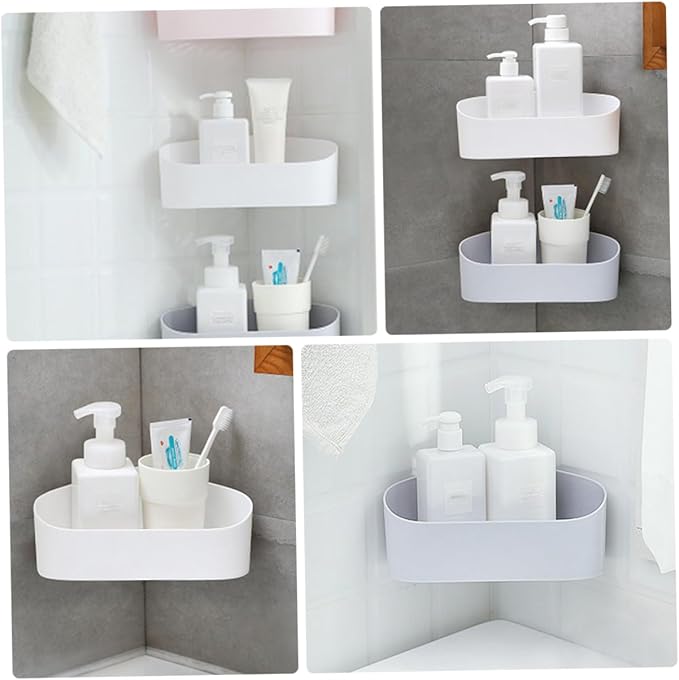 MAGICLULU 2pcs Wall-Mount Storage Rack Simple Draining Shelf for Bathroom Kitchen Organization No Punching Required Stylish Design for Space-Saving Storage