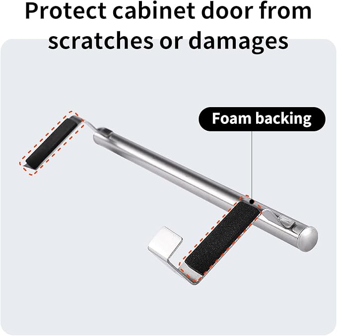 2 Pack Over The Door Towel Rack, Towel Rack for Cabinet, Over Cabinet Towel Holder, Stainless Steel Dual-Side Rack with EVA Pads, No-Tool Mount for Doors ≤0.83" Thick (9.4"/14.2", Brushed Nickel)