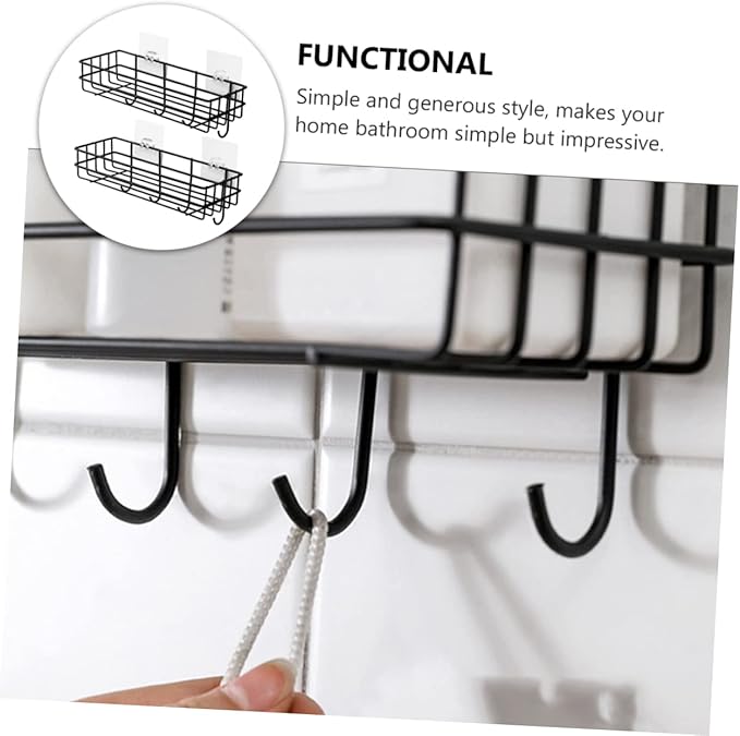 Luxshiny 2pcs Bathroom Shelves Organizer over The Door Organizer Storage Rack Hooks Wall Hanging Shelf
