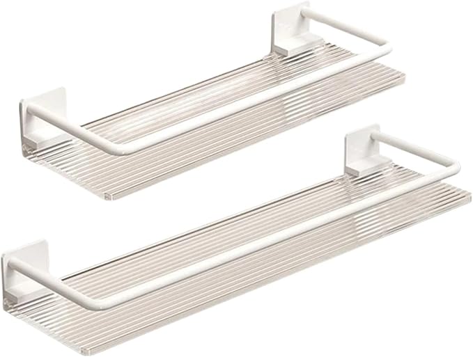 Wall Corner Shelf for Bathroom and Kitchen with Double Sucker Design for Secure Storage of Sponges Razors and Brushes(White)