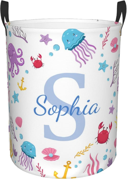 Customization Name laundry Basket Personalized Laundry Hamper with name, Custom Laundry Hamper with Name, Customized Name Laundry Basket with Handles Gifts for Men Women