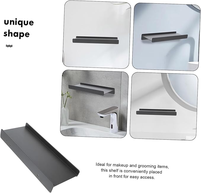 Aluminum Alloy Bathroom Shelf Organizer Wall Mounted Floating Rack for Makeup Storage Space-Saving Partitioned Design Humidity-Resistant Kitchen Wall Shelf