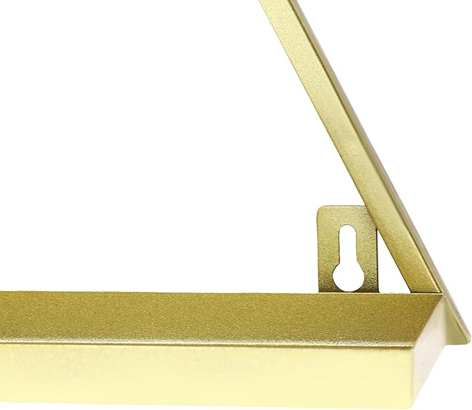 10 Pcs Nail Polish Organizer Rack Wall-Mounted Acrylic Nail Polish Rack - 5 Multi-Tier Triangular Racks and 5 Horizontal Bars for Home, Cosmetics Stores and Beauty Shops (Gold)